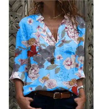 Femei tricou 2021 Noi Femeile Toamna Vara Topuri Si Bluze Tricou Plus Dimensiune Maneca Lunga, cu Dungi de Imprimare Femei Bluza Tricou