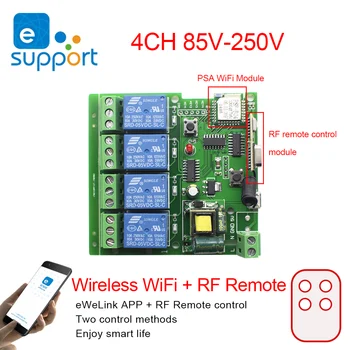 EweLink+RF 4CH WiFi Comutator Wireless Relay Module Funcția de Sincronizare de la Distanță Comutator de Control de la Distanță APP cu Alexa de Start Google