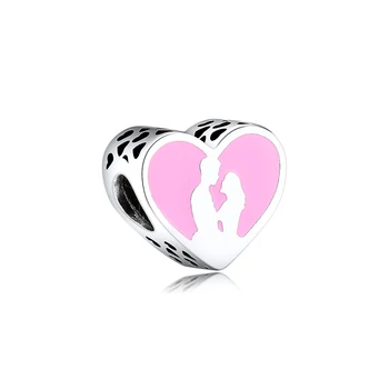 Se potriveste pentru Pandora Farmecul Bratari care se Încadrează în Dragoste Margele cu Email Roz Argint 925 Bijuterii Transport Gratuit