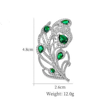 MIEG New Sosire Spumante Verde CZ Zircon Cristal Pene Brosa pentru Femei, Haine de Moda Ornament Accesorii Bijuterii