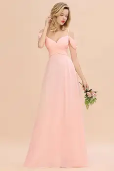 Rochii de domnisoare de onoare Pe Umăr-Linie Roz Lunga cu Spatele gol Sexy Rochie Eleganta Pentru Femei Petrecerea de Nunta vestidos fiesta boda