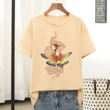Vara Supradimensionate Cuplu T-shirt Femei Casual din Bumbac cu Maneci Scurte Tee-Shirt Femei Topuri Femeile 2021 Noua Moda M-2XL Goblin