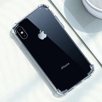 Silicon Telefon Caz Pentru iPhone 7 8 6 6S Plus 7 Plus 8 Plus XS Max XR 11 Caz rezistent la Socuri Transparent de Protecție Cuplu Capacul din Spate
