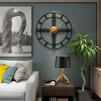 Simplu ceas de perete în stil European din fier forjat personalitate camera de zi ceasuri de moda creative mut acasă decorative moderne MJ1105