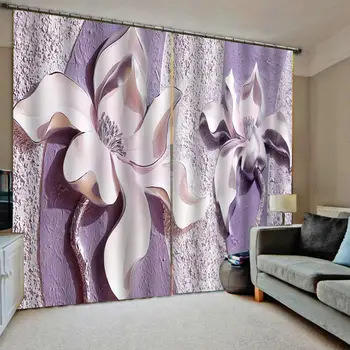 Perdele violet louts cortina 3D Cortina de Lux Opace Fereastră Perdea de Living relief Decor perdele