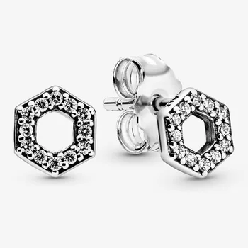2020 Nou Argint 925 Pan Cercel Strălucitor Hexagonale Fagure De Miere Pan Cercei Pentru Femei, Cadou De Nunta Bijuterii De Moda