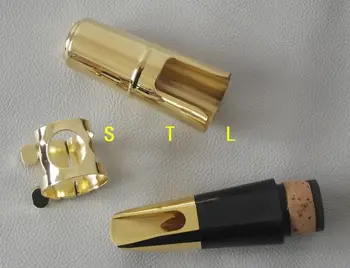 Avansate Metalice placate cu aur Bb Clarinet purtător de cuvânt ligatură și pac #6