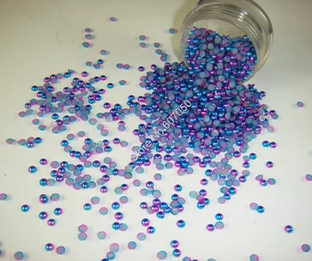 3MM Culoare Violet-Albastru Jumătate Rotund Flatback Imitații de Perle 10000PCS pentru Unghii Telefon Deco, Bijuterii DIY ABS Gem Margele