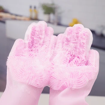 Rezistent la temperaturi ridicate mănuși de silicon Non-alunecare de proiectare nu doare mâinile Ușor spumare Multifuncțional de bucătărie și baie