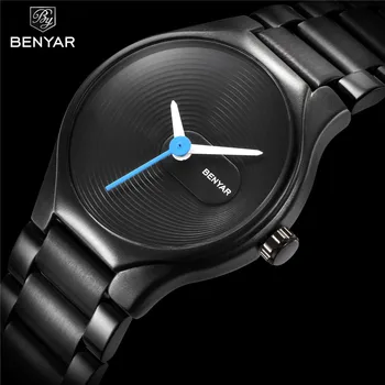 BENAYR Pentru bărbați din oțel complet rezistent la apa simplă ceasuri cuarț ceas Pentru femei brand iubitorii de ceasuri hombre reloj relogio masculino