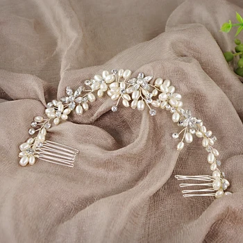 Nunta accesorii de par pearl mireasa bentita perla de nunta headpieces pentru mireasa Mireasa ace nunta clipuri SCHP128