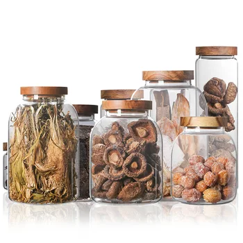 Sigilat de sticlă de uz casnic canistra cu sticlă transparent ceai recipientului colector de 1-umezeală alimente și cereale comerciale