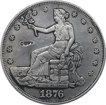 1876-S Schimb Dolar MONEDE COPIE