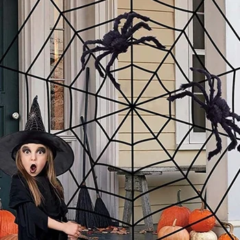 1,5 Metri De Halloween Panza De Paianjen Pânză De Păianjen Teroare Partidul Decor Bar Casa Bantuita De Halloween Simulare De Pluș Păianjeni Costum