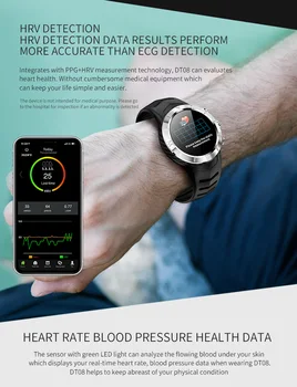 Sport în aer liber, Ceas Inteligent HRV Detectarea IP67 rezistent la apa Monitor de Ritm Cardiac Bărbați Busola Smartwatch Pentru Android Tracker de Fitness