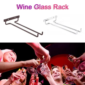 Pahar de vin Rack de Vin din Oțel Inoxidabil Sticlă Suport Montat pe Perete Agățat în Cuier Crom Picior Suport pentru Bar, Bucatarie Cu Șuruburi