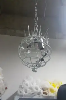 Contemporan Clar de Culoare Argintie LED-uri Mână cu sufletul la gură de Sticlă Iluminat Candelabru