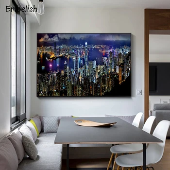 Înfrumusețează 1 Buc Vedere la Oraș Peisaj Arta de Perete Imagini Pentru Living Modern Decor Acasă HD Tablouri Canvas Postere Dormitor