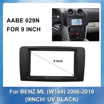 9 Inch 2 Din Radio Auto Fascia pentru Benz ML (W164) 2006-2010 negru Strălucitor Stereo Panoul de Bord Mount Trim Kit-ul de Instalare Cadru