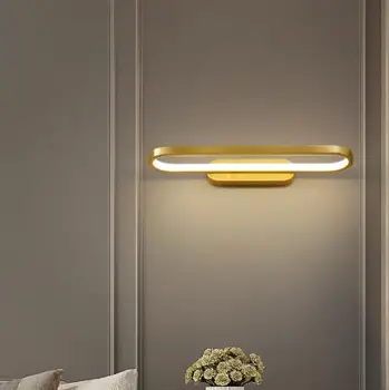 LED Lampă de Perete Dormitor Noptieră Lumini camera de zi Alamă de Aur de perete de lumină pentru Coridor, Culoar Balcon Moderne Tranșee Lampa