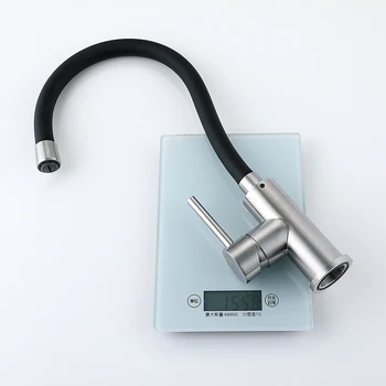 Universal tub chiuveta de robinet negru robinet de bucătărie din oțel inoxidabil SUS304 Plumb rece și caldă singură gaură robinete