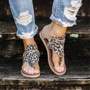 2020 Vânzător de Top - Femei Sandale Leopard Model de Mari Dimensiuni Roma Sandale pentru Femei Anti-alunecare de Vânzare Fierbinte Pene Pantofi de Vara