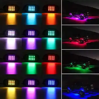 1 Set 96 LED-uri Auto Underglow Lumină Banda Flexibila LED-uri de la Distanță /APP Masina de Control de Jos a Condus Lumina de Neon RGB Decorative Atmosfera Lampa