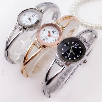 Reloj de Vânzare Fierbinte Geneva Femei Brățară Cuarț Ceas din Oțel Inoxidabil de Argint Stras Mini Delicat, Cadran Mic Lady Dress watch