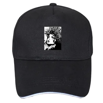 Alb și negru goth fată design mozaic barbati femei unisex tesatura de bumbac pălărie pălărie de Soare Capac Șapcă de Baseball