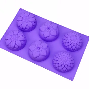 JX-LCLYL 6 Cavitate de Flori în Formă de Silicon DIY Săpun Manual Lumanare Tort Mucegai Consumabile Noi