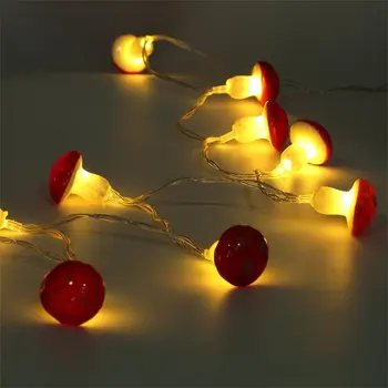 2M 20 LED-uri de Ciuperci Forma Șir de Sârmă Lumina Baterii Led Lumini de Decor Petrecere de Crăciun, Lumini de Basm Cadou Garland