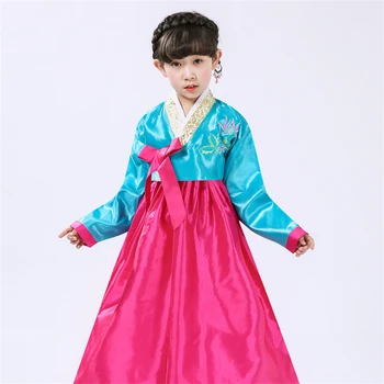 Ziua de nastere Cadou de Anul Nou Multicolor Costume Cosplay pentru Copii Fată Dress Hanbok Stil coreean Petrecere Copii Național de Dans Yukata