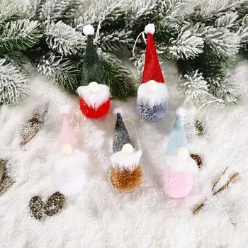 Crăciun Cu Dungi Cap Fără Chip De Pitic Mos Craciun Papusa Pandantiv Nordic Gnome Teren Dumnezeu Papusa Pom De Crăciun Agățat Ornamente Papusa Decor