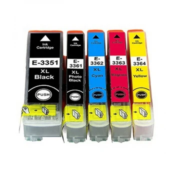 5 cartriges 33XL 33 XL T3351 T3361 T3362 T3363 T3371 e refill Compatibil pentru Epson printer Model XP640