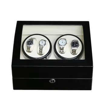 Automat Mechanical Ceas de Lichidare Cutie de depozitare din Lemn Auto Silent Watch Winder Forma de Capac Transparent Ceas Cutie organizator