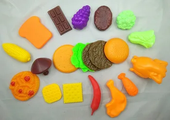 Plastic Ajutor în Predare Bucătărie Mâncare de Jucărie Mare de Pui Prajit Creveți Struguri Conopida, Porumb, Ciuperci Biscuiți Chili Jucării pentru Copii