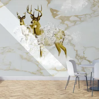 Personalizat mari murale 3D tapet moderne, creative, de elan, spirit artistic marmură TV de fundal murală cu flori tapet