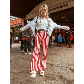 Vara European și American new femei casual casual print pantaloni evazate