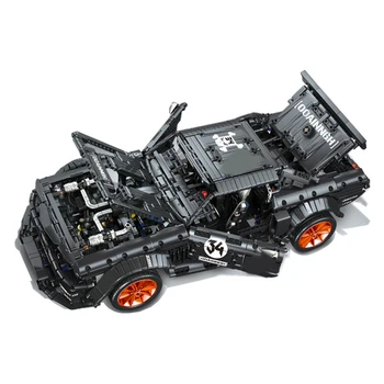 3168Pcs 1:10 Scară MOC RC Masina Sport Model de Vehicul Nivel Ridicat de Asamblare Mici Particule de Constructii Blocuri de Plastic Jucarii Set - Negru