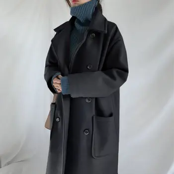 Chinezii de iarnă haină lungă din lână pentru femei