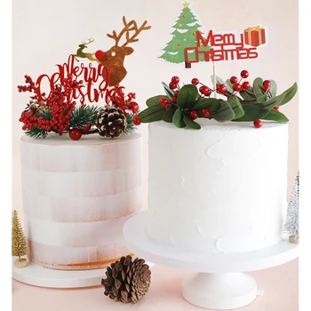 Crăciun de Decorare Consumabile,decorare tort garland, lucrate manual, materiale de protecție a mediului, con de pin roșu și verde, fructe