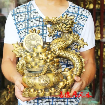2020 companie Mare magazin de acasă Mascota Talisman de Protecție a aduce bogăție fortune Dragon de AUR FENG SHUI CHINEZ Alamă statuie