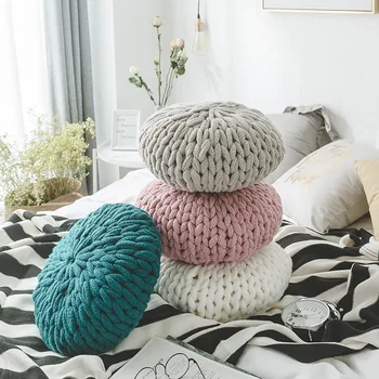 Pure de mână-țesute cu fir gros perna perna de pe canapea creative decor acasă stând perna DIY tricotat