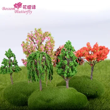10 pc-uri Creative de Flori de plastic Micro-peisaj de Simulare Cireș set-up Model Casa Vila Burrer