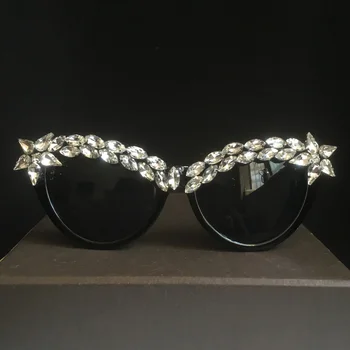 Moda Alb Stralucitor Cristal Flori ochelari de Soare de Vară pe Plajă Designer Retro ochelari de Soare Gafas Oculos Femei Ochelari