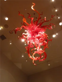 Economisirea de energie Destul de Crystal LED Unic Conceput Mână cu sufletul la gură de Sticlă Tiffany Stil Luminos Roșu Decor Petrecere Candelabru