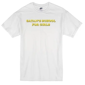 Satana Școală Pentru Fete, Galben Scrisoarea Imprimate Tricou Barbat Femei De Moda De Vara Tee Topuri