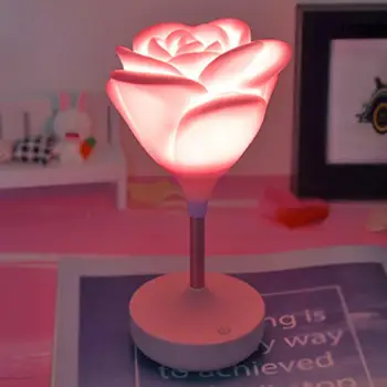 FIERBINTE DE VÂNZARE！！！Creative a Crescut Silicon Lampa USB Reîncărcabilă Romantică a CONDUS Lumina de Noapte Cadou