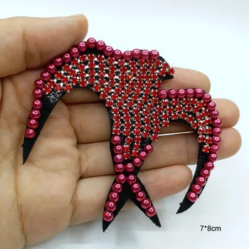 1 buc înghiți 3D Handmade cu margele stras Patch-uri pentru haine DIY animale Broderie aplicatiile de flori parches pentru îmbrăcăminte