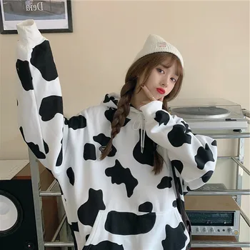 2020 Periat Supradimensionate pentru Femei Hanorac Gros Pulover Tricoul cu Vaca Model